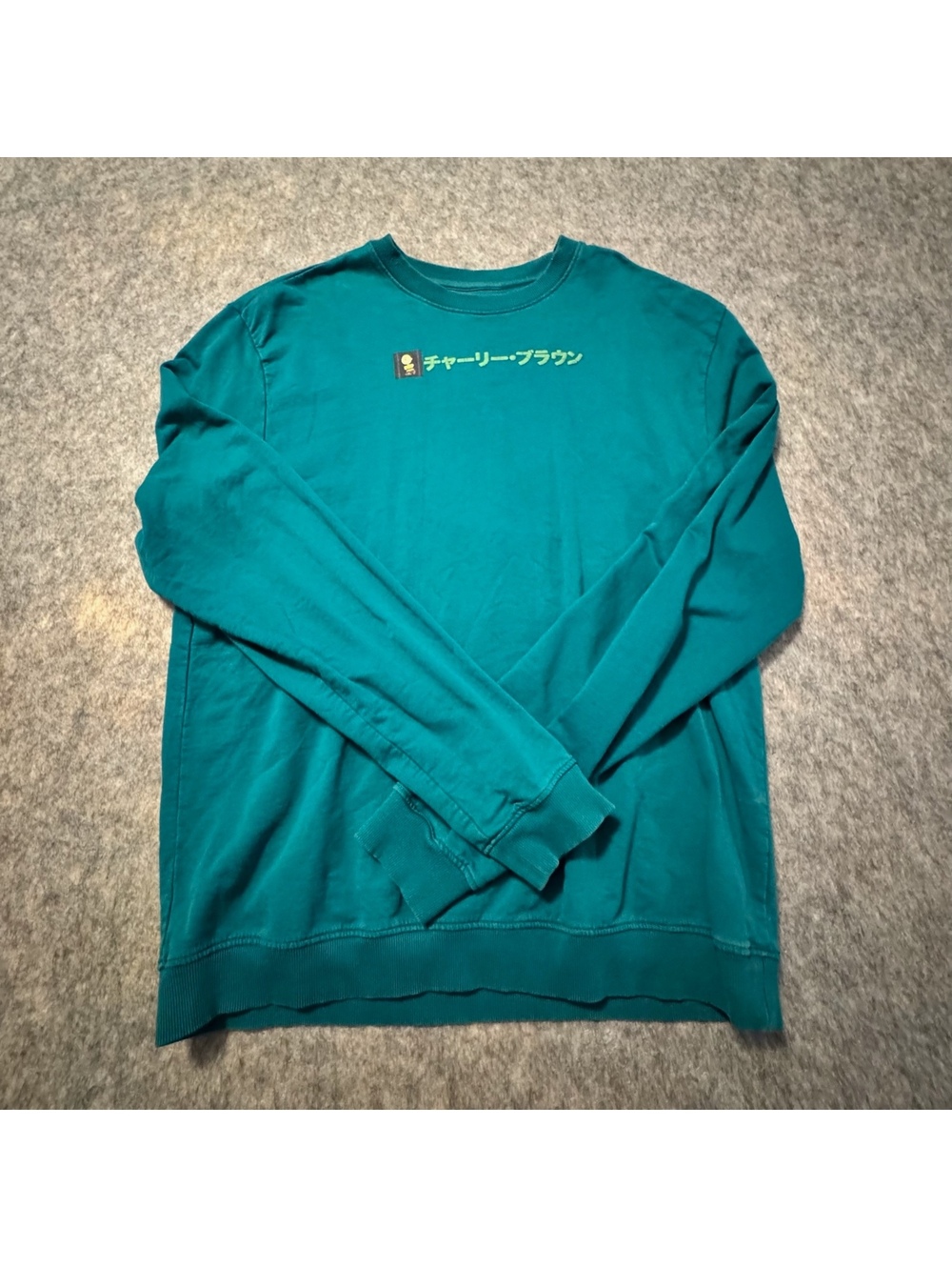 Fame ForeverXPeanuts Charlie Brown Teal Graphic Sweatshirt Streetwear Casual XXL